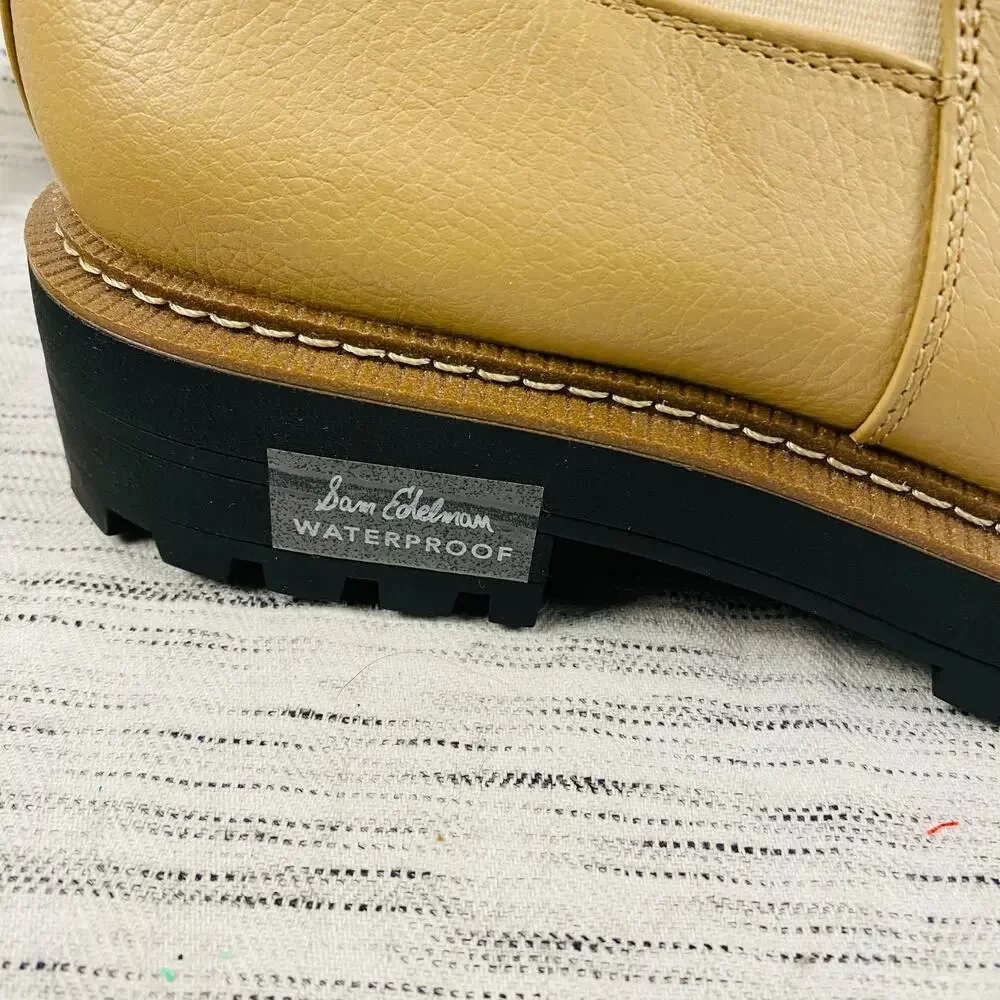 Sam Edelman Laguna Chelsea Boots Waterproof‎ Lug Sole Beige Tan Size 10.5 NWT